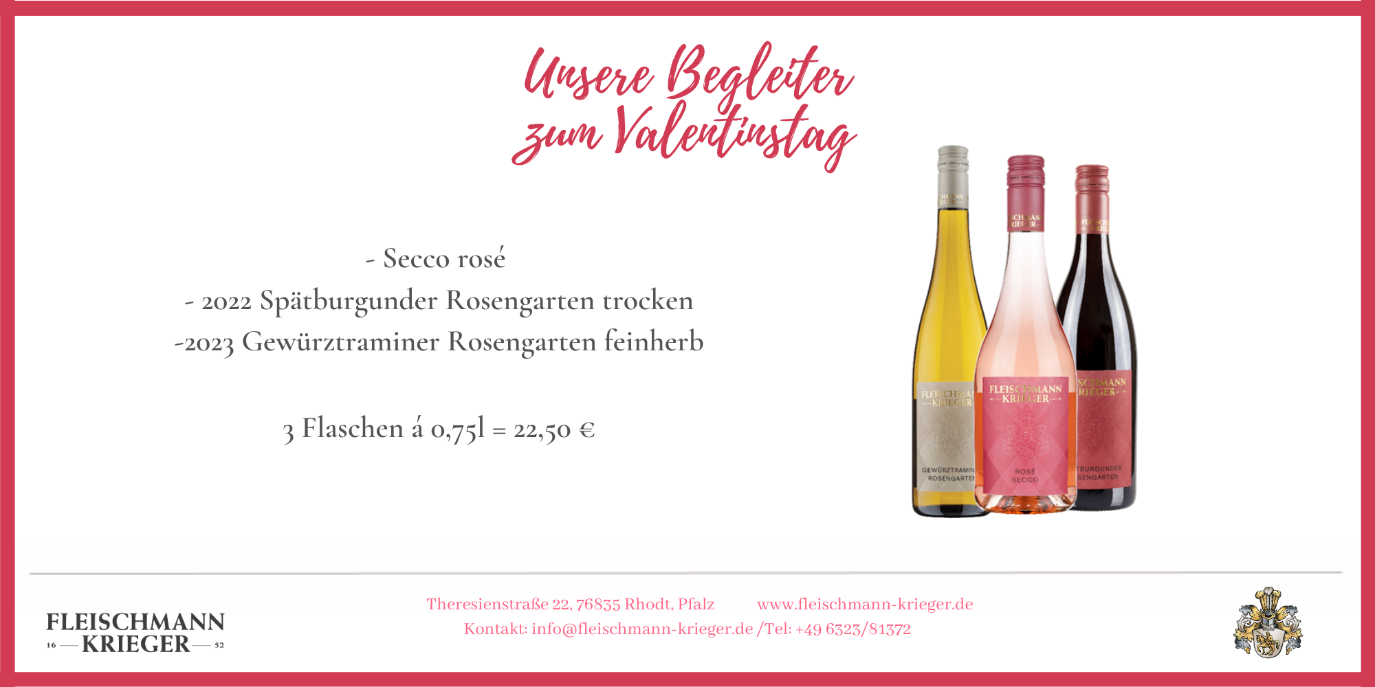 Valentinstagspaket 3 Flaschen